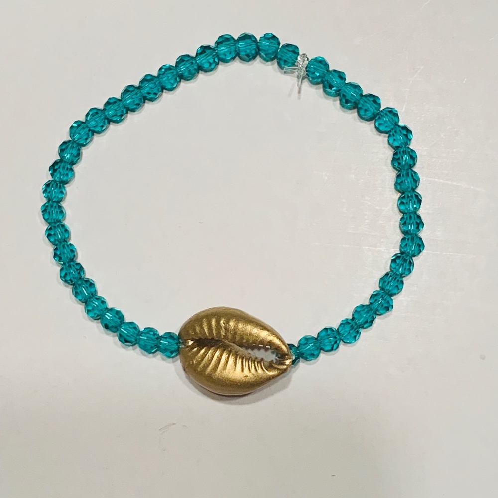 Handmade gold cowrie Shell anklet